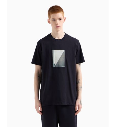 Til mænd. XM000753AF10361UB101 Navy kortærmet t-shirt (L), Casual, Bomuld, Korte ærmer - Armani Exchange - Modalova