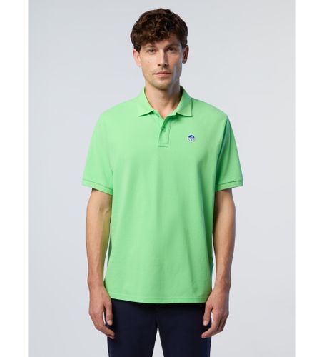 Til mænd. 692451 Limegrøn poloshirt med logopatch (S), Casual, Korte ærmer, Økologisk bomuld, Bæredygtig - North Sails - Modalova