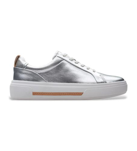Til kvinder. 26176310 Hollyhock Walk sølvfarvede lædersko (36), Sølvfarvet, 3-5 cm, Blonder, Casual - Clarks - Modalova