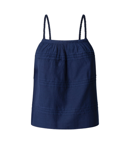 Til kvinder. PL305019 Flydende top Doll navy (S), Casual, Bomuld, Uden ærmer/stropper, Blå - Pepe Jeans - Modalova