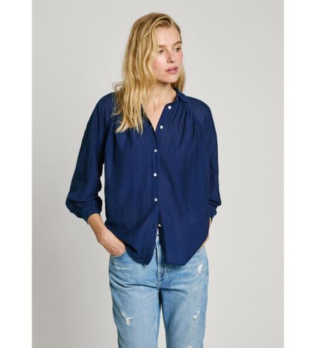 Til kvinder. PL304994 East navy skjorte (XS), Casual, Bomuld, Lange ærmer - Pepe Jeans - Modalova