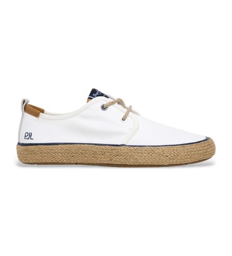 Til mænd. PMS10332 Port Tourists hvide lædersko (40), Fast, Ruskind, Blonder, Casual - Pepe Jeans - Modalova