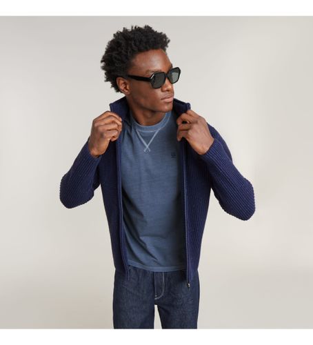 Til mænd. D25119-D754-1305 Strikket jakke med dobbelt krave navy (M), Casual, Bæredygtig, Genanvendt nylon - G-Star - Modalova