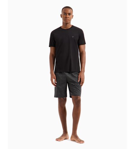 Til mænd. EM000399_AF10801 Bermudashorts pyjamas-shorts med blandet navy-print (L), Afslappet, Bomuld, Korte ærmer, Blå - Emporio Armani - Modalova