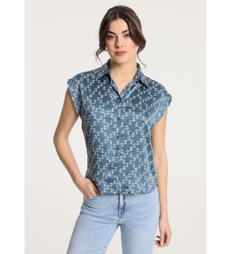 Til kvinder. 330088020 Anchor-skjorte med hætteærmer og tryk (M), Casual, Viscose, Korte ærmer - Victorio & Lucchino, V&L - Modalova