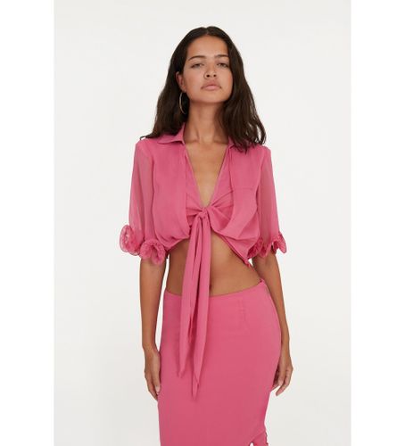 Til kvinder. 113744504 Chiffonbluse med sløjfe (34), Casual, Party, 3/4 ærmer, Genanvendt polister, Bæredygtig - Rotate - Modalova