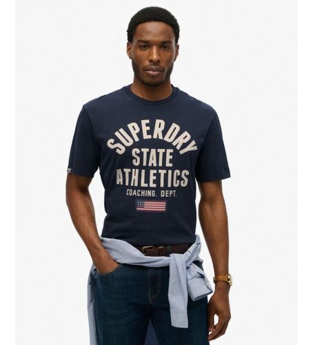 Til mænd. M1012176A Athletic Essential navy T-shirt (S), Casual, Bomuld, Korte ærmer - Superdry - Modalova