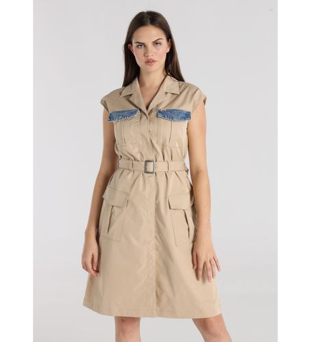 Til kvinder. 448372712 Midikjole med korte ærmer og trench cut (XS), Casual, Polyester - Lois Jeans - Modalova