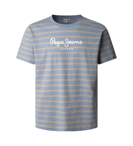 Til mænd. PM509407 Stribet Eggo T-shirt (XXL), Casual, Bomuld, Korte ærmer, Bæredygtig - Pepe Jeans - Modalova