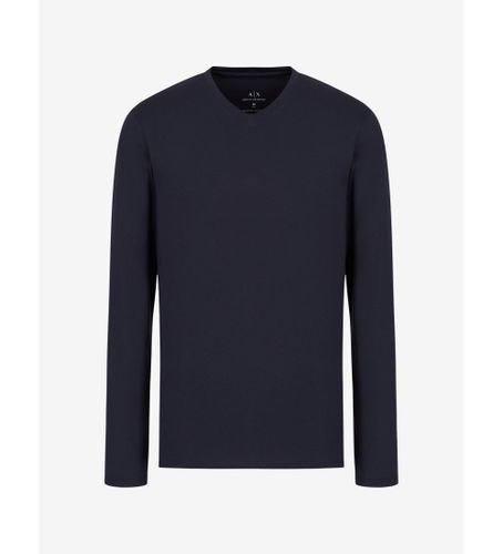 Til mænd. 8NZM99ZJA5Z1510 Maglia navy T-shirt (M), Casual, Bomuld, Lange ærmer - Armani Exchange - Modalova
