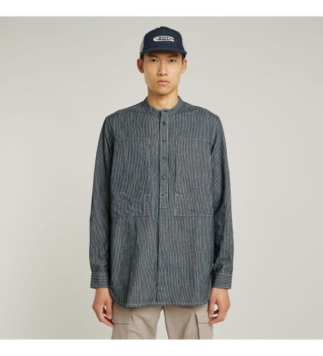 Til mænd. D26182-D915-5963 Stand Collar Rollup Relaxed Relaxed Shirt navy (M), Casual, Bomuld, Lange ærmer - G-Star - Modalova