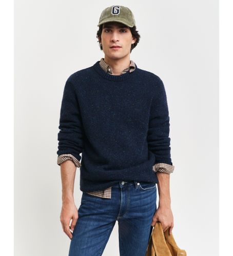 Til mænd. 8040200 Pullover med rund hals og Nepps i uld (L), Casual, Bæredygtig, Genbrugsuld - Gant - Modalova