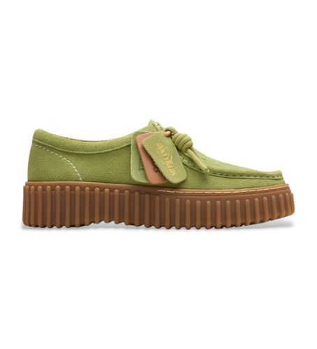 Til kvinder. 26181186 Torhill Bee grønne lædersko (37), 3-5 cm, Ruskind, Blonder, Casual - Clarks - Modalova
