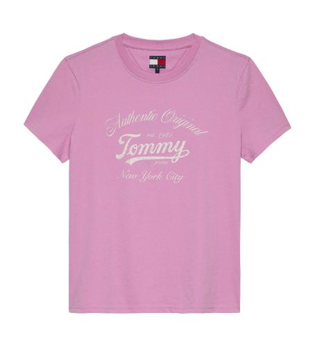 Til kvinder. DW0DW21404 Essential Logo T-shirt lyserød (L), Casual, , Korte ærmer, Økologisk bomuld, Bæredygtig - Tommy Jeans - Modalova