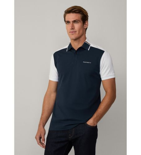 Til mænd. HM563404 Polo Hs Resort Col Block navy (M), Casual, Bomuld, Korte ærmer - Hackett London - Modalova