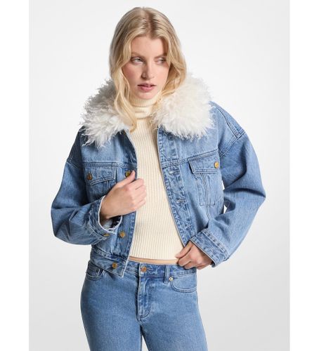 Til kvinder. MF510C8FAU Denimjakke med imiteret pelskrave (XS/S), Casual, Bomuld - Michael Kors - Modalova