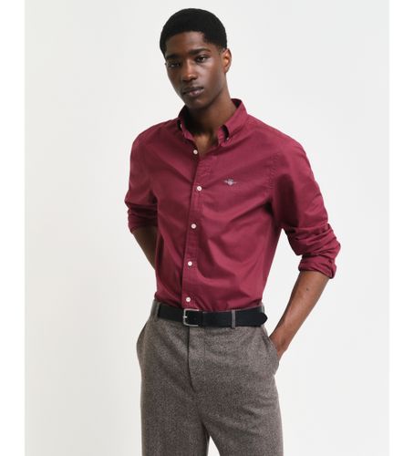 Til mænd. 3000102 Slim Fit Poplin-skjorte bordeaux (M), Casual, Bomuld, Lange ærmer - Gant - Modalova