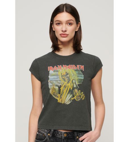 Til kvinder. W1011314A Iron Maiden T-shirt (L), Casual, Bomuld, Korte ærmer - Superdry - Modalova