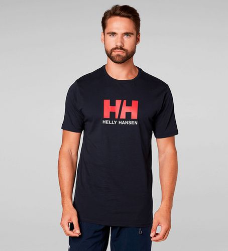 Til mænd. 33979 HH Logo navy T-shirt (S), Casual, Bomuld, Udendørs, Korte ærmer, Blå - Helly Hansen - Modalova