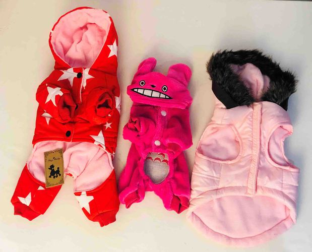 Lot de 3 vêtements pour petits chiens - couleur rose et rouge - simply dog / dog baby - Modalova