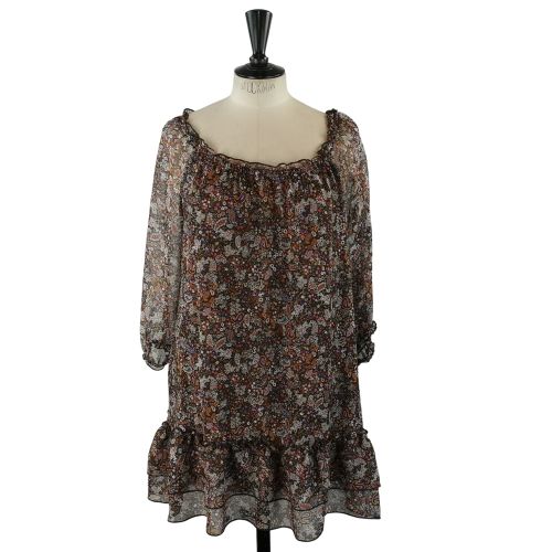 Robe fluide à volants – Taille M (estimée) – floral et cachemire - Label Emmaus - Modalova