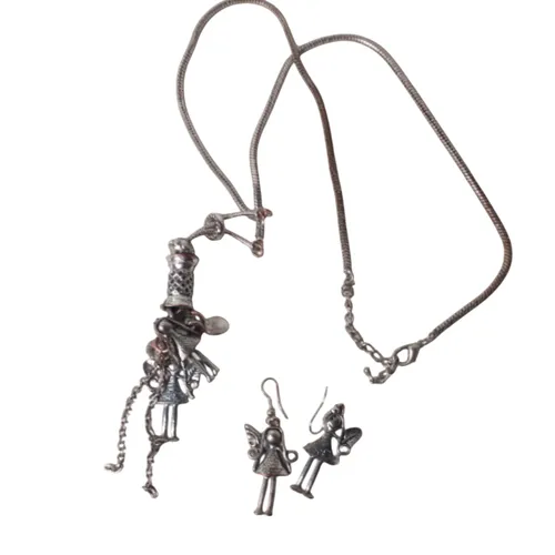 Collier sautoir fantaisie avec boucles d'oreilles - Label Emmaus - Modalova