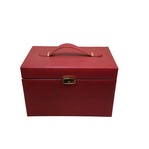 Coffret  bijoux simili cuir rouge croco - Label Emmaus - Modalova