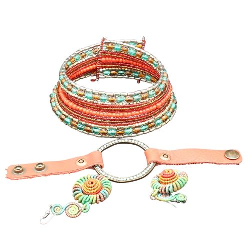 Ras de cou en perle bracelet boucles d'oreille - Label Emmaus - Modalova