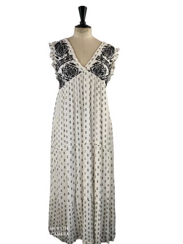 Robe blanche mi-longue bohème chic à pois - GOA PARIS - Taille S - Label Emmaus - Modalova