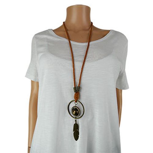 Collier sautoir pendentif plume - Label Emmaus - Modalova