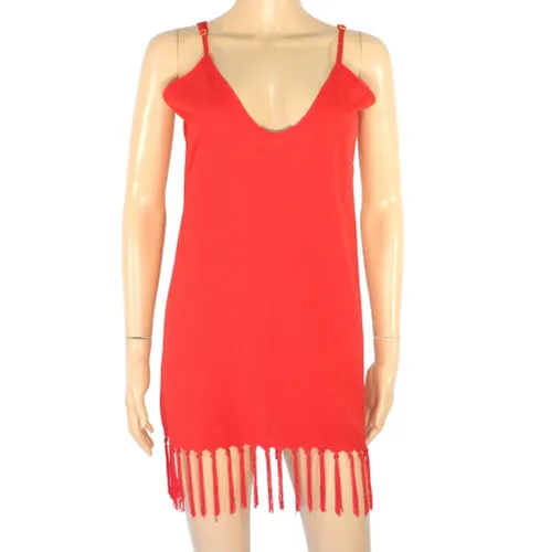 Robe Rouge Frange BOOHOO Taille 36 - boohoo - Modalova