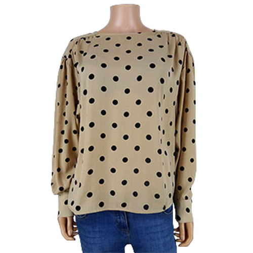 Blouse beige  pois noirs - Taille S - h&m - Modalova