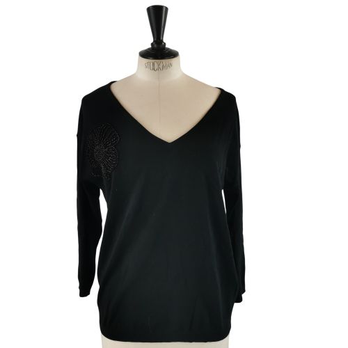 Pull col V TM (estime) noir - Label Emmaus - Modalova