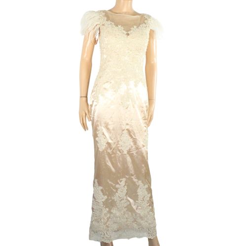 Robe Longue De Soire /Mariage Champagne Satine Taille S /M - non renseign - Modalova
