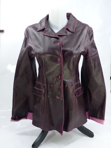 Veste en cuir violette - 38 - garage - Modalova