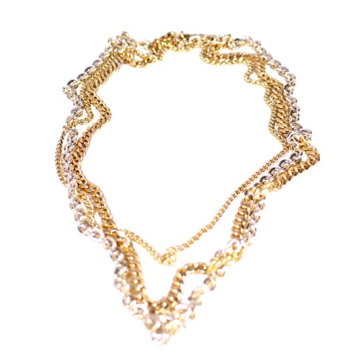 Collier 3 rangs chanes + boucles d'o - Label Emmaus - Modalova