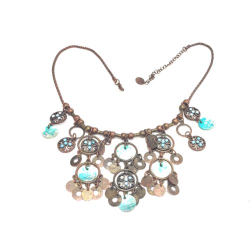 Collier - effet bronze - steampunk - bohme- bleu - ethnique - claire's - Modalova