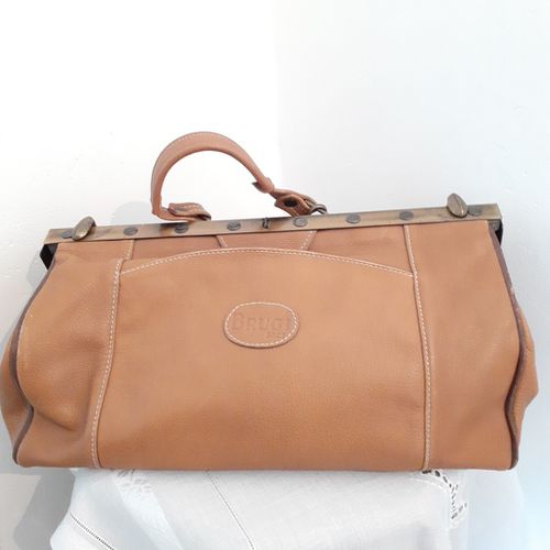 Sac sacoche en cuir camel - Brugi - Label Emmaus - Modalova