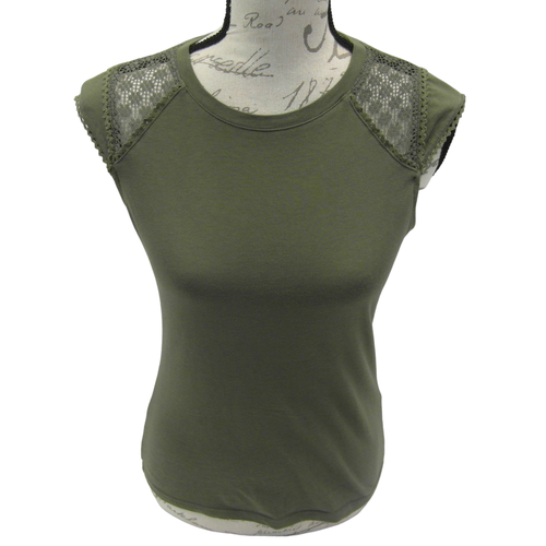 Tee-shirt a manches courtes en dentelle taille (XS) - naf-naf - Modalova