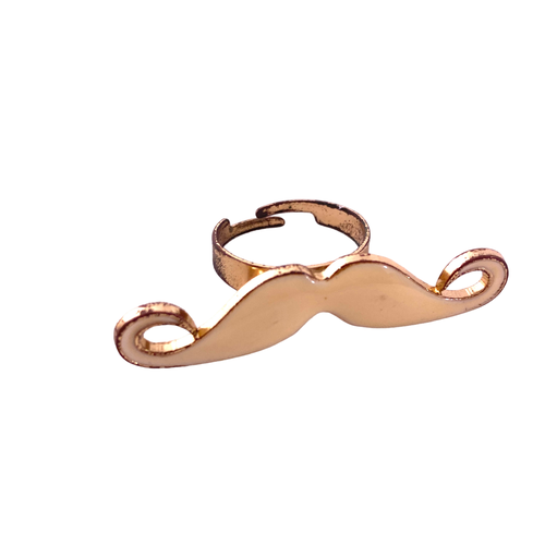 Bague en forme de Moustache blanche rglable - Label Emmaus - Modalova