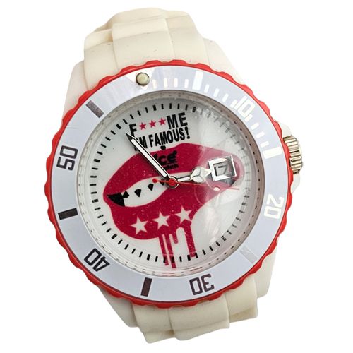 Montre Mixte - FAMOUS -F*** ME I'M - White lips - Big Big - Cadran Blanc - Bracelet Silicone Blanc - ice watch - Modalova