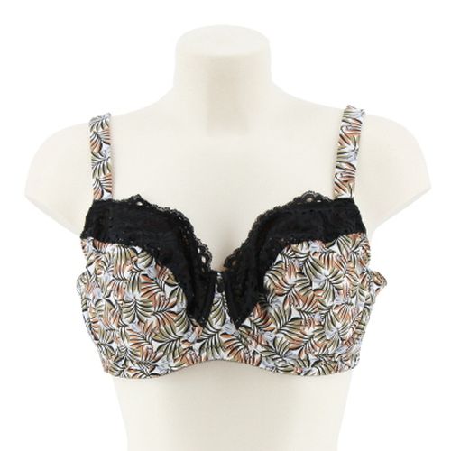 Soutien-gorge imprim fleurs avec armatures et dentelle - Taille 105C - Label Emmaus - Modalova