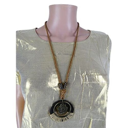 Collier pendentif marron - femme - Label Emmaus - Modalova