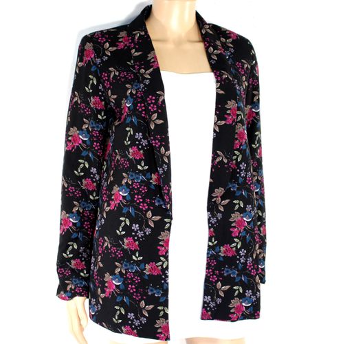 Veste Noire Fleuris KIABI Taille 36 - kiabi - Modalova