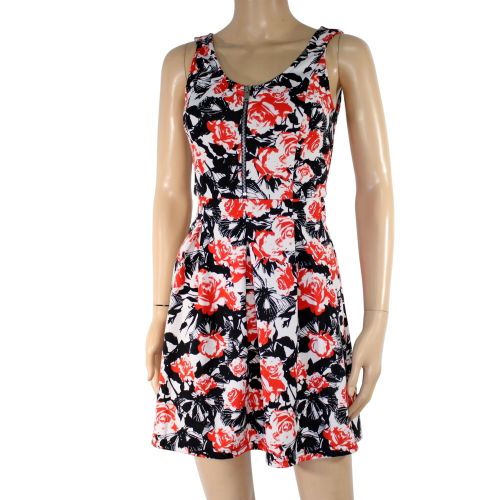 Robe Blanche Fleuris Rouge Taille S - jennyfer - Modalova