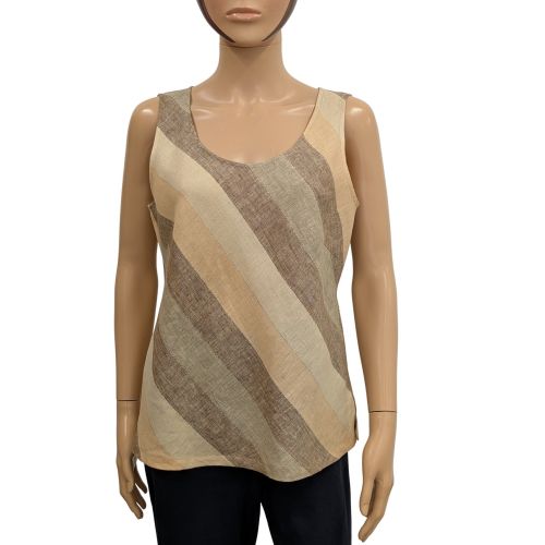 Top Haut dbardeur T42 en lin rose et beige - weill - Modalova