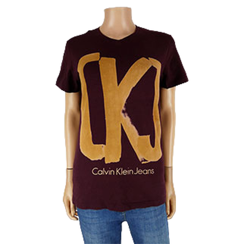 T-shirt bordeaux imprim - Calvi Klein - taille M - calvin klein jeans - Modalova