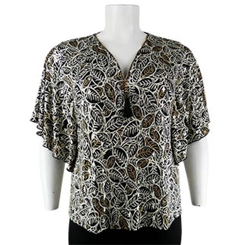 Blouse imprime , blanche et marron - Taille 5 - armand thiery - Modalova