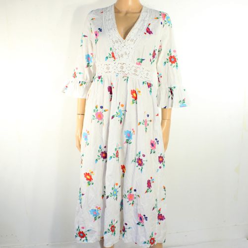 Robe Longue Blanche & Broderie Taille 42 - asos - Modalova