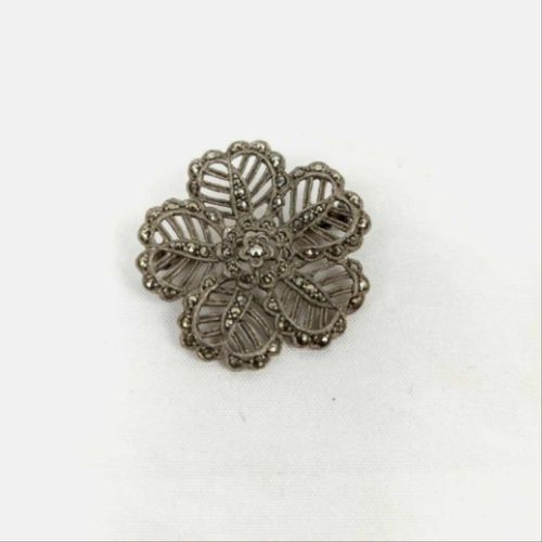 Broche fleur en mtal et strass - vintage - Label Emmaus - Modalova